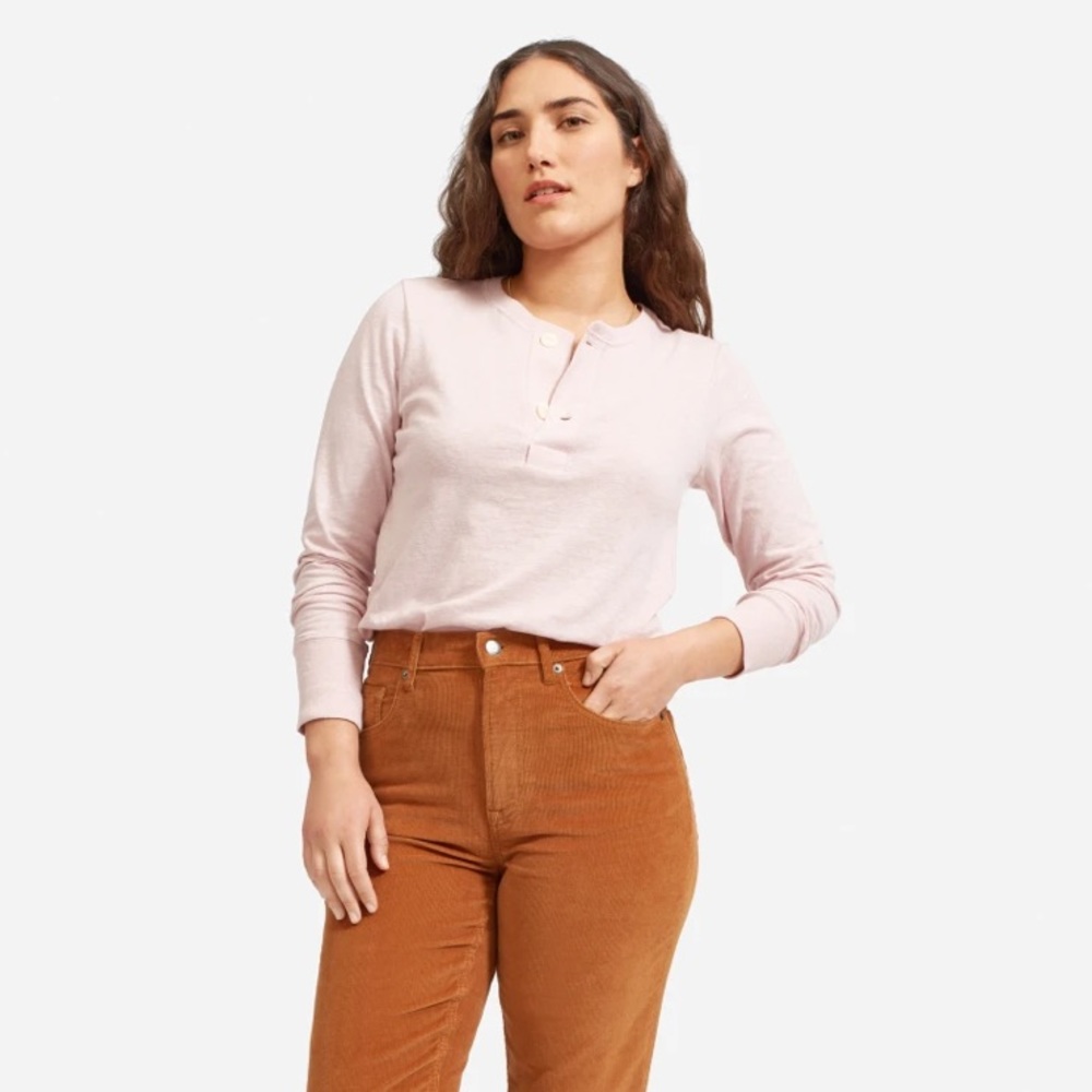 Everlane - The ReCotton Henley - S - Lilac